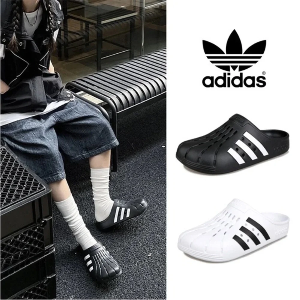 Adidas Adilette Clogs Aqua Water Slide Sandals Black White